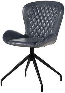 Stuhl Echtleder 61 x 52 x 86 blau IRON LABEL #512