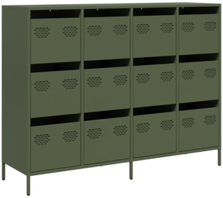 vidaXL Sideboard Olivgrün 135x39x103,5 cm Kaltgewalzter Stahl 3307177