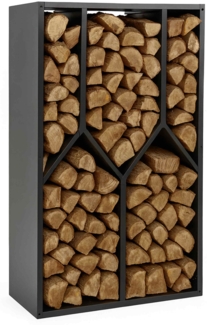Brennholzlager HWC-P76, Kamin-/Feuerholzregal Holzlager Holzunterstand Outdoor Metall 160 x 95 x 50 cm ~ anthrazit
