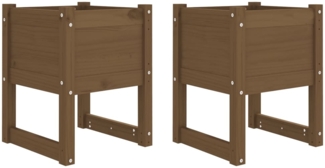 vidaXL Pflanzkübel 2 Stk. Honigbraun 40x40x52,5 cm Massivholz Kiefer 822114