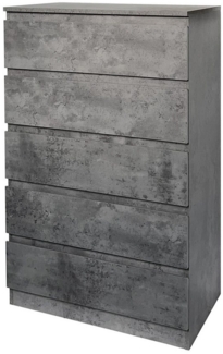 HTI-Living Kommode Kommode mit 5 grifflosen Schubladen Thekla Beton (Stück, 1 St, 1 Kommode), Sideboard