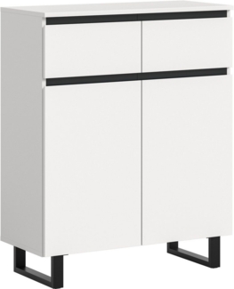 INOSIGN Kommode TOMA, Höhe: 99cm, mit Metall-Kufen-Fuß, 2 Türen, 2 Schubkästen, Anrichte, Sideboard, Schrank, Board, Highboard
