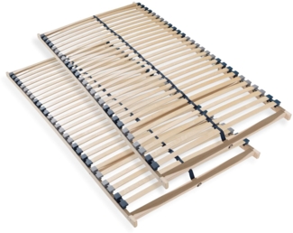 Lattenrost 180x200, hergestellt in Deutschland, 7 Zonen Lattenrost mit Massivholzrahmen, 28 Latten, Selbstmontage, 2x Lattenrost 90x200, Traglast ca. 150Kg