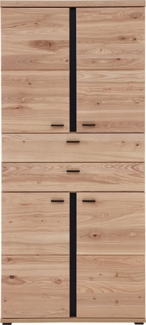Büroschrank Sonos , Echtholz, Holzwerkstoff, Metall , Holzfarben , 90 x 203 x 38 cm