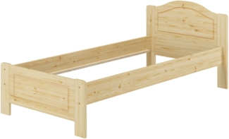 Kieferbett natur Einzelbett Bettrahmen Futonbett 90x200 Massivholzbett ohne Rollrost 60.37-09 oR