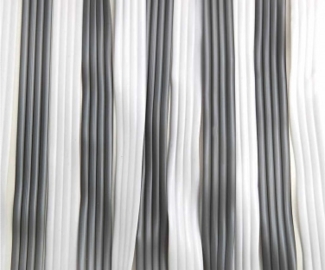 Brunner Vorhang "Ribbon" - 60 x 190 cm, silber/weiß, KST