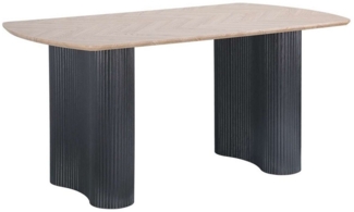 OTTO home Esstisch Bessonville, Tischplatte in Fischgrätoptik, Beine mit Rillenstruktur, Höhe 76 cm