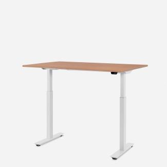 120 x 80 cm WRK21® SMART - Elmau Buche / Weiss elektrisch höhenverstellbarer Schreibtisch