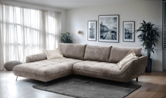 exxpo - sofa fashion Ecksofa Biarritz modern und elegantes Mega Sofa mit tollem Sitzkomfort, L-Form, XXL– Longchair Ecke in hochwertiger Verarbeitung, Stellmaße 324x203 cm