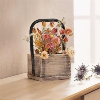 Dekokiste "Rustikal" aus Holz, weiß gekalkt, Aufbewahrungskiste, Holzkiste klein, Vintage Holzbox natur, Kiste quadratisch, Aufbewahrungsbox