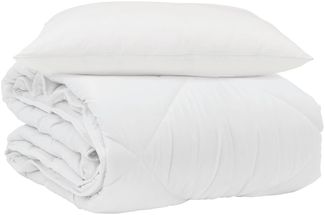 vidaXL Sommerdecke mit Kissen 2 pcs Weiß Mikrofaser 3376404