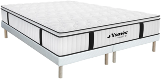 Vente-unique - Taschenfederkernmatratze-Bettgestell-Set - 180 x 200 cm - feuerfest - mit integriertem Topper - Stärke 28 cm - DELICE von YSMÉE HOTEL