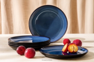 Ritzenhoff & Breker Teller-Set RITZENHOFF & BREKER BALI Tafelservice, 6x Speiseteller KONSIMO (6-tlg), 6 Personen, Steinzeug, spülmaschinengeeignet, mikrowellengeeignet, Reaktivglasur