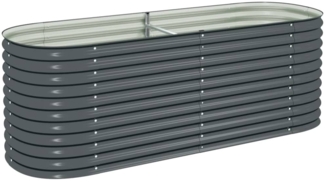 vidaXL Garten-Hochbeet 240 x 80 x 81 cm Verzinkter Stahl Grau 45523