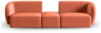 Micadoni Modulares Sofa Shane 2-Sitzer Mitte offen Samtstoff Koralle