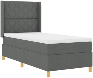 vidaXL Boxspringbett mit Matratze Grau 100 x 200 cm Stoff 3343743