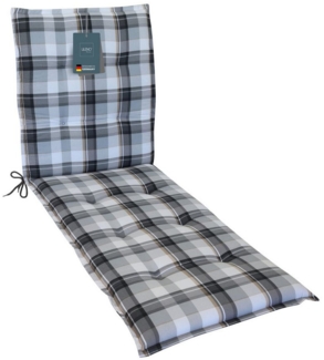 LILENO HOME Liegenauflage perfekt für Strandliege, Sonnenliege Auflage, Gartenliege Auflage, (1er Set), Polster Auflage für Rollliegen Karo Grau, Sitzpolster