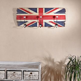 Flurgarderobe 30x80CM England Flaggen Aufdruck + Spruch Carry on Querformat