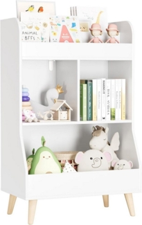 TLGREEN Spielzeugtruhe Kinderregal Bücherregal (Spielzeug Aufbewahrung,Spielzeugregal Kinderregal, 34T x 62B x 93,5H cm), 2Ablagefächern,3 offenen Fächern