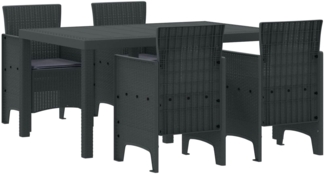 vidaXL Garten Essgruppe 5 pcs Anthrazit Polt Rattan 3378695