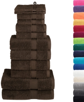vidaXL 12 tlg. Premium-Handtuch-Set SOLUND Braun 600 g/m² 137574
