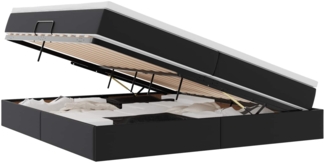 vidaXL Aufbewahrungsbett mit Matratze Schwarz 200x200 cm Kunstleder 3370178