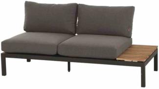 Siena Garden 2-Sitzer Lounge-Sofa Alvida Aluminium anthrazit/Ranotex schwarz/Teak