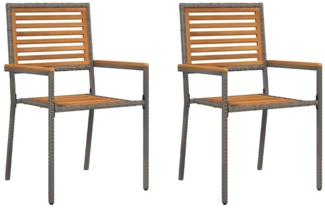 vidaXL Garten Stapelstühle 2 pcs Braun und Grau 42006823
