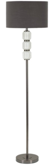 Dmora Stehlampe Andevenno, Bodenlicht, Lampe, Stehleuchte, 43x43 h163 cm, Weiß und Grau