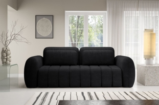 Sofa 3-Sitzer mit Schlaffunktion CARIA in Stoff Quelle Schwarz