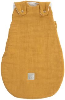 Träumeland Ganzjahres Schlafsack Baumwoll Musselin senfgelb Größe 74/80