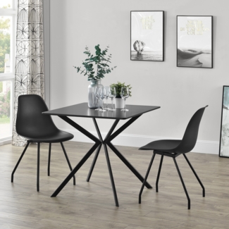 Esstisch Ankara 78x78x75 cm Schwarz en. casa