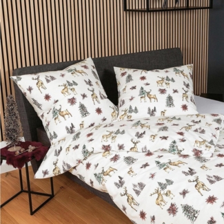 Janine Biber Bettwäsche Davos 135x200 Rehe Hirsch Bäume Winter 65150-07