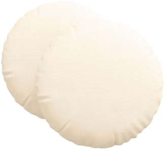 vidaXL Sitzkissen 2 pcs Creme Ø 60 cm Cordstoff 42014225