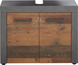 Trendteam 'Cancun' Waschbeckenunterschrank, Holz, 72 x 56 x 34 cm, Old Used Wood / Matera grau