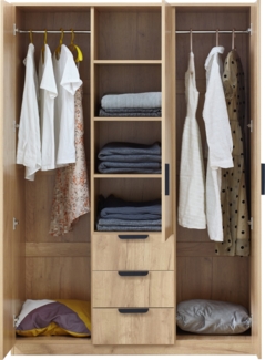 Kleiderschrank Eiselfing 176x120x52 cm 3 Schubladen [en. casa]