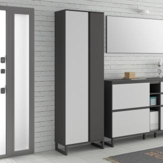 Kleiderschrank >QUAYLE< in Secret grey / Uni Wolfram grau