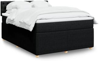 vidaXL Boxspringbett mit Matratze Schwarz 140x200 cm Stoff 3289788