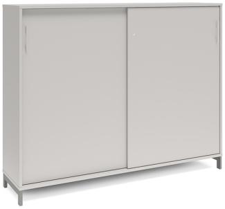 Büroschrank DNA 1600x1275 mm Lichtgrau/Alu-Grau Schiebetür 3A4
