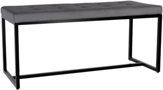 CLP Sitzbank Barci mit Polsterung und schwarzem Eisengestell,dunkelgrau Samt