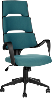 Beliani 'Grandioso' Bürostuhl höhenverstellbar, Polyester blau, 66 x 118 x 52 cm
