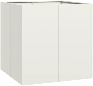 vidaXL Pflanzgefäß Weiß 80x80x80 cm Stahl 860781