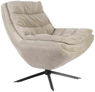 Drehbarer Lounge Sessel VINCE Cordstoff Beige von DutchBone