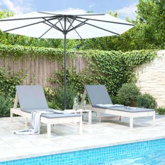 vidaXL Sonnenliegen 2 Stk. Weiß 199,5x60x74 cm Massivholz Kiefer 825068