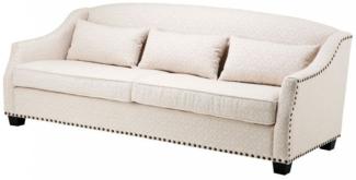 Casa Padrino Luxus Sofa Jacquard Creme - Luxus Wohnzimmer