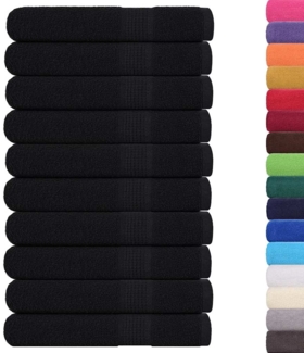 vidaXL Handtücher 10 Stk. Schwarz 100x200 cm 360 g/m² 100% Baumwolle 136964