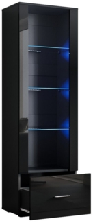 SONNI Glasvitrine Glasvitrinen mit led beleuchtung,55x35x172cm,weiB hochglanz Modern