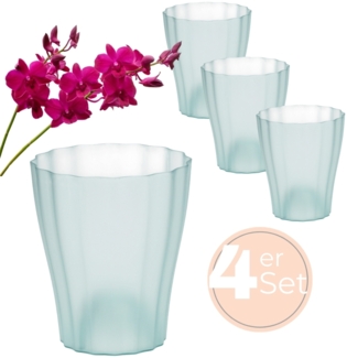 GarPet Blumentopf 4x Orchideentopf Transparent Orchideen Über Topf Innen 16 glas