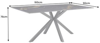 riess-ambiente Esstisch GALAXIE 180cm schwarz-gold – Keramik, Metallgestell, Aurora Oro (Einzelartikel, 1-St), großer Tisch für bis zu 6 Personen – ideal für Esszimmer & Wohnküchen