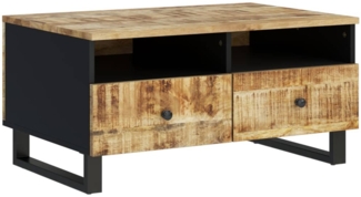 Couchtisch, Sofatisch 80x54x40 cm Massivholz Mango & Holzwerkstoff